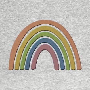 Rainbow With Faux Rustic Paper Texture T-Shirt